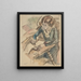 Femme écrivant - Jules Pascin — kehystetty taideteos seinällä