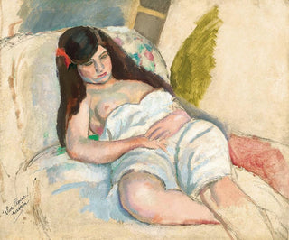 Nainen levossa - Jules Pascin — näkymä teoksesta