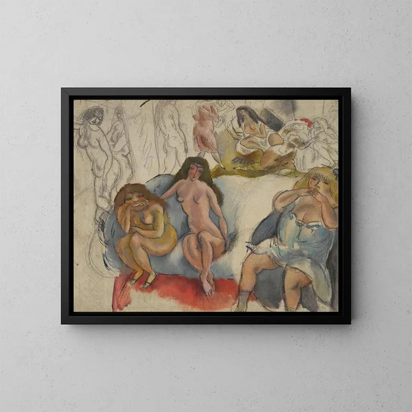 Naiselliset naiset - Jules Pascin — kehystetty taideteos seinällä