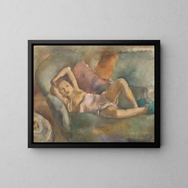 La fille endormie - Jules Pascin — kehystetty taideteos seinällä