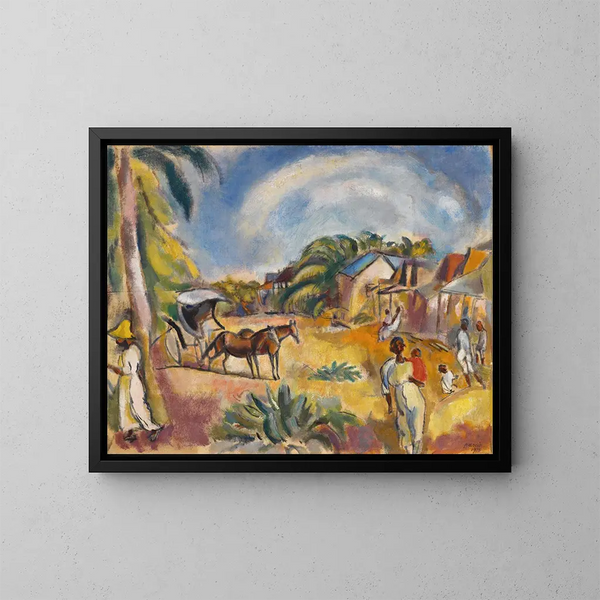 maisemasta figuureilla ja reellä - Jules Pascin — kehystetty taideteos seinällä