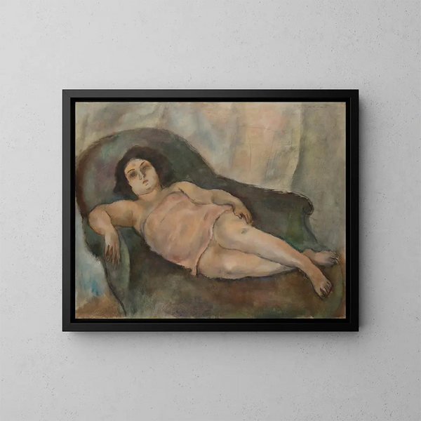 Le Modèle à la chemise rose - Jules Pascin — kehystetty taideteos seinällä