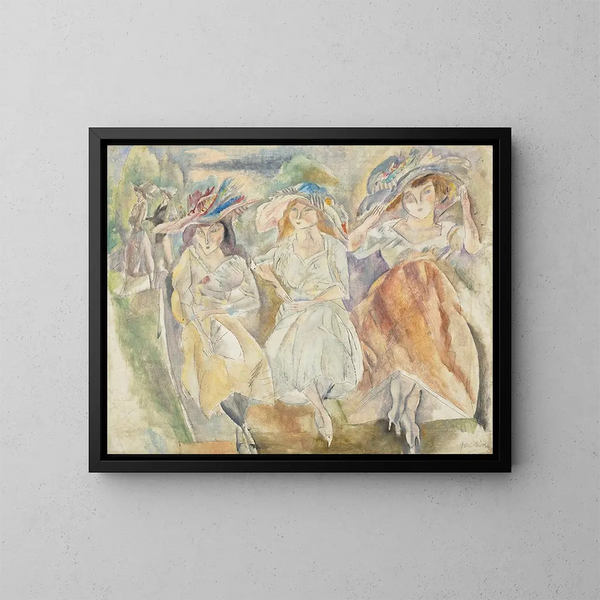 Suuret hatut - Jules Pascin — kehystetty taideteos seinällä