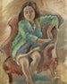 Simone Dalal jeune fille dans une bergère - Jules Pascin — näkymä teoksesta