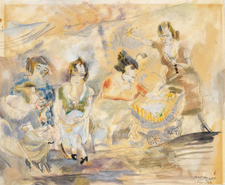 Nainen lastenvaunujen kanssa - Jules Pascin — näkymä teoksesta
