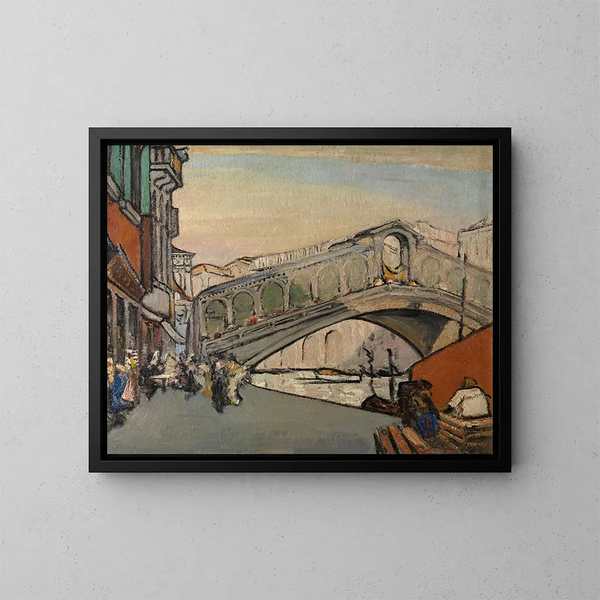 Le pont du Rialto à Venise - Jules Schmalzigaug — kehystetty taideteos seinällä