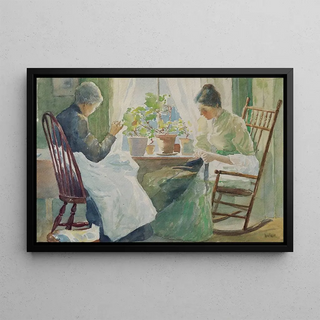 Julian Alden Weir - Two Women Sewing.webp