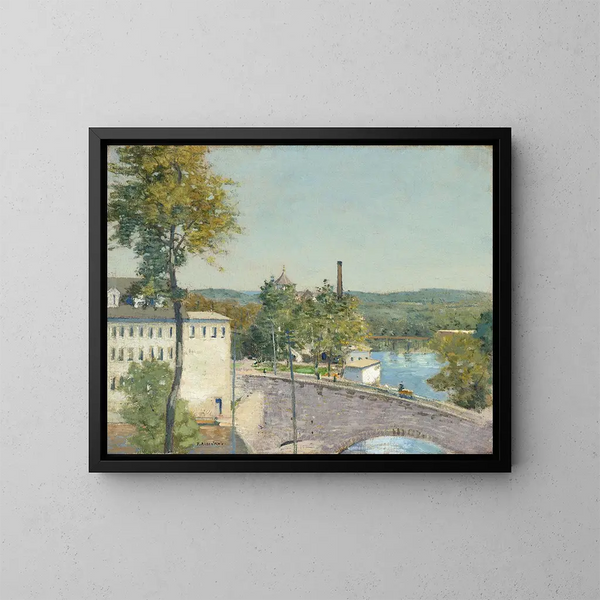 Moulins de la US Thread Company, Willimantic, Connecticut - Julian Alden Weir — kehystetty taideteos seinällä