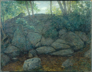 Rochers en forêt - Julian Alden Weir — näkymä teoksesta