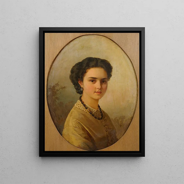 Portrait d'une dame - Julie Wilhelmine Hagen-Schwarz — kehystetty taideteos seinällä