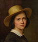 Autoportrait avec un chapeau de paille - Julie Wilhelmine Hagen-Schwarz — näkymä teoksesta