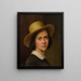 Autoportrait avec un chapeau de paille - Julie Wilhelmine Hagen-Schwarz — kehystetty taideteos seinällä