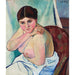 Maalauksen jäljennös Juliette istuu tuolissa - Suzanne Valadon