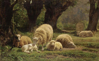 Juliette PeyrolBonheur - Sheep Grazing In A Wooded Clearing.webp