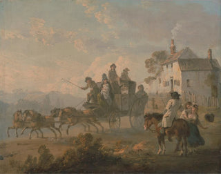 Julius Caesar Ibbetson - A Stage Coach on a Country Road.webp