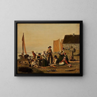 Julius Friedlnder - Scene In A Fishing Hamlet Taarbk In Zealand.webp