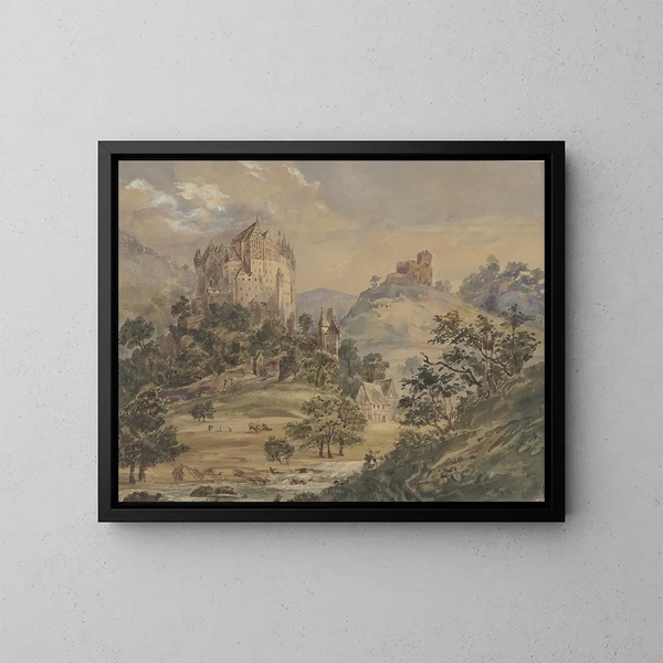 Château d'Eltz sur la Moselle - Julius Hübner — kehystetty taideteos seinällä