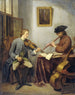 Un violoniste et un flûtiste jouant de la musique ensemble Les musiciens - Julius Henricus Quinkhard — näkymä teoksesta