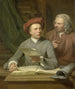 Autoportrait Debout à côté de l'artiste se trouve son père et professeur Jan Maurits Quinkhard 1688-1772 - Julius Henricus Quinkhard — näkymä teoksesta
