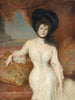 Portrait d'une dame devant un rideau de velours rouge - Julius Kraut — näkymä teoksesta