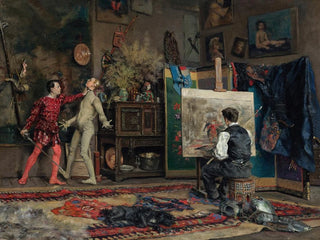 Taiteilijan ateljeessa - Julius LeBlanc Stewart — näkymä teoksesta