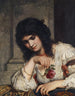 Dame sur le sein avec une rose - Julius Schrader — näkymä teoksesta