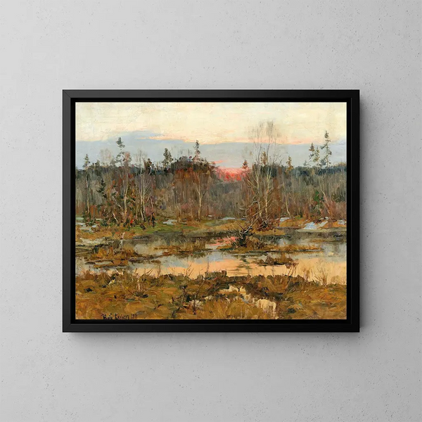 Metsästyksessä - Julius Sergius Klever — kehystetty taideteos seinällä