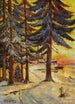 Talven ilta järvellä - Julius Sergius Klever — näkymä teoksesta