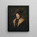 Portrait d'une dame en robe sombre avec un manteau bordé de fourrure - Julius Victor Carstens — kehystetty taideteos seinällä