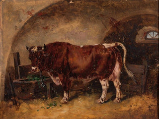Jzef Brodowski - Ox in the barn.webp