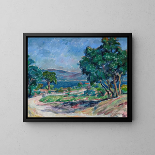 Route à Saint-Tropez - Józef Pankiewicz — kehystetty taideteos seinällä