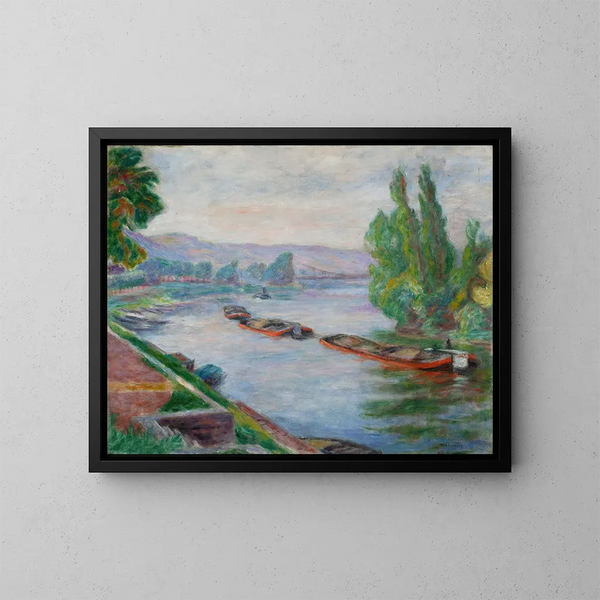 Seine aux Andelys - Józef Pankiewicz — kehystetty taideteos seinällä