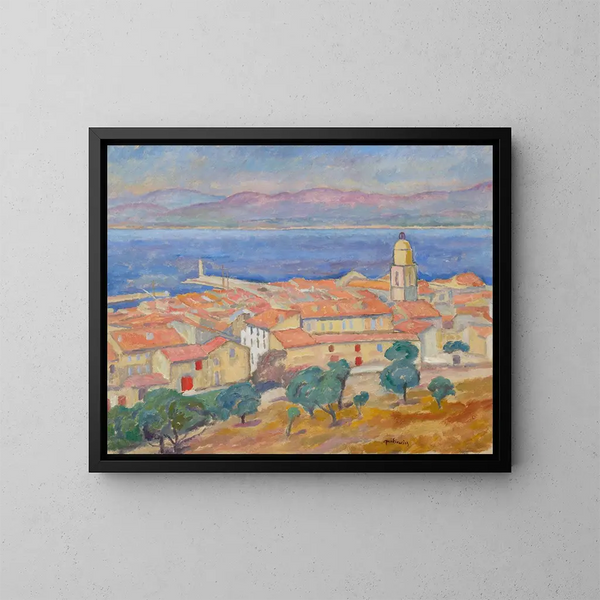 Vue de Saint-Tropez - Józef Pankiewicz — kehystetty taideteos seinällä