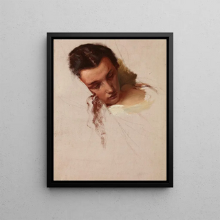 Jzef Simmler - Study to the Painting The Death of Barbara Radziwi Head of Quinn Barbara.webp