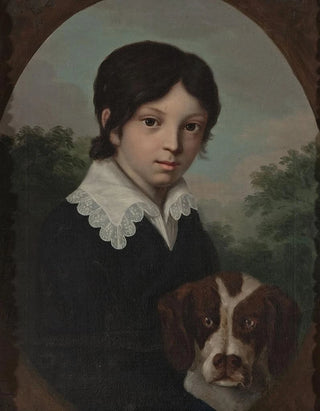 Jzef Sonntag - Childhood portrait of Ole Walicki 18051831 with a dog.webp