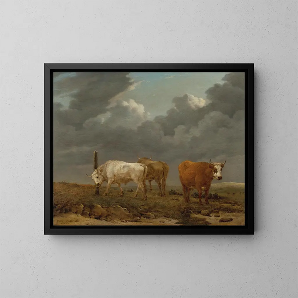 Maisema karjalla - Karel Dujardin — kehystetty taideteos seinällä
