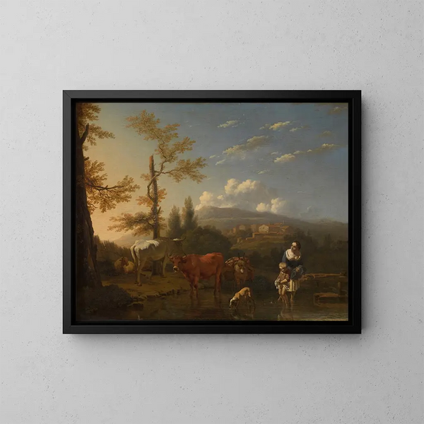 Italian maisemasta - Karel Dujardin — kehystetty taideteos seinällä