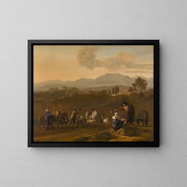 Roomalainen maaseutu - Karel Dujardin — kehystetty taideteos seinällä