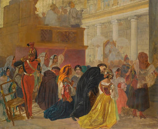 tutkimus Pape Pius IX:n paluusta Roomaan vuonna 1850 - Karl Bryullov — näkymä teoksesta