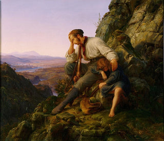 Varkaan ja hänen lapsensa - Karl Friedrich Lessing — näkymä teoksesta