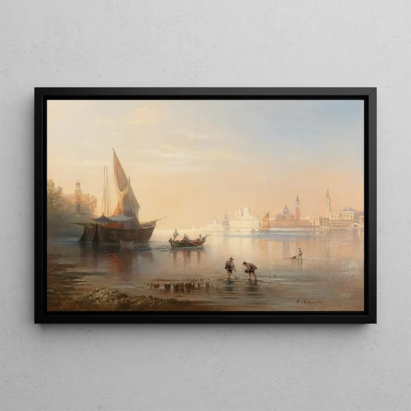 Karl Heilmayer - Gathering Mussels in the Venetian Lagoon.webp