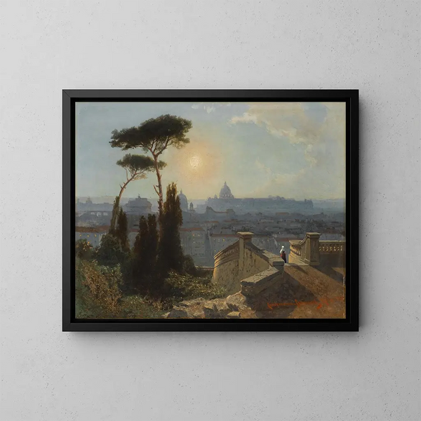 Rome-taulu Trinité-des-Montsista - Karl Lindemann-Frommel — kehystetty taideteos seinällä