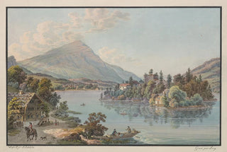 Karl Ludwig Zehender - Vue de lIsle de Schwanau sur le Lac de Lowerz.webp