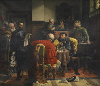 Annonce de la peine de mort à Johann Friedrich de Saxe - Karl Swoboda — näkymä teoksesta
