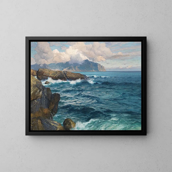 Atmosphère du soir à Nervi - Karl Theodor Boehme — kehystetty taideteos seinällä