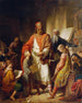 Charlemagne réprimande les étudiants négligents - Karl von Blaas — näkymä teoksesta