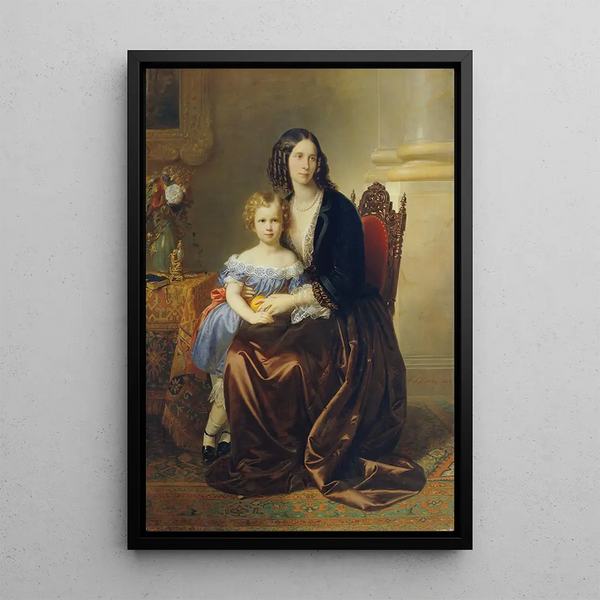 Karl von Blaas - Leonie Grfin Lanckoroska geb Grfin Potocka mit ihrem Sohn Karl.webp