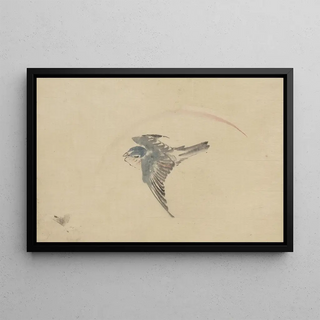 Katsushika Hokusai - A bird flying to the left seen from above.webp