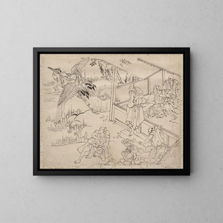 Album de croquis de Katsushika Hokusai et de ses disciples Pl59 - Katsushika Hokusai — kehystetty taideteos seinällä