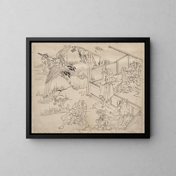 Album de croquis de Katsushika Hokusai et de ses disciples Pl59 - Katsushika Hokusai — kehystetty taideteos seinällä